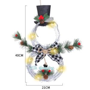 クリスマスリース 飾り スノーメン 壁掛け 玄...の詳細画像4