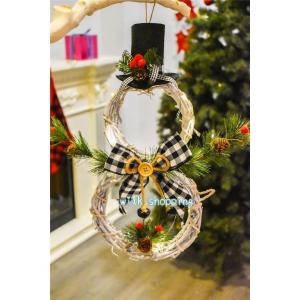 クリスマスリース 飾り スノーメン 壁掛け 玄...の詳細画像5