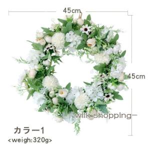 造花リース 玄関用 フラワー ウェルカム ドア...の詳細画像1