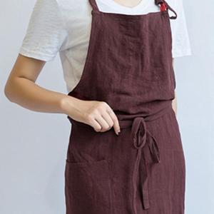 リネン エプロン おしゃれ ワンピース レディ...の詳細画像3