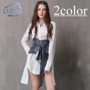 サッシュベルト コルセットベルト ベルト レディース 女性 ファッション小物 デニム スリムベルト ウエスト部分 おしゃれ ヴィンテージ 後ろリボン