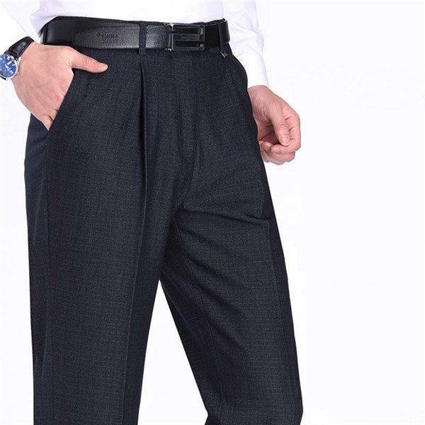 通年物スラックスメンズツータックパンツ無地厚手秋冬ビジネスクールビズスリム洗えるウォッシャブル防シワ...