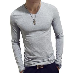Tシャツ 長袖 メンズ プルオーバー ス 無地...の詳細画像3