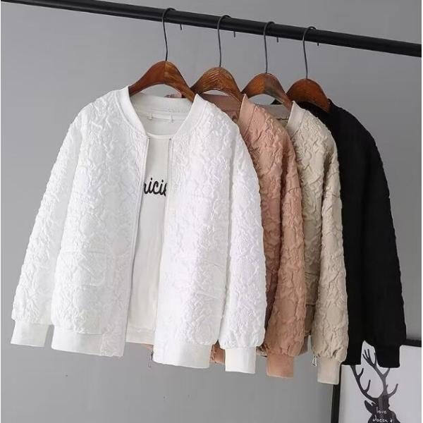 レディースジャケット ブルゾン ノーカラー 無地 きれいめ 大きいサイズ 秋 新作 ジャンパー ジャ...