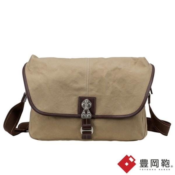 豊岡鞄 直帆布 NEH-006 ベージュ 撥水性抜群!人気ショルダー(大) 送料無料 ショルダーバッ...