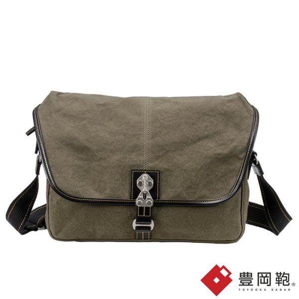 豊岡鞄 直帆布 NEH-006 カーキ 撥水性抜群!人気ショルダー(大)
