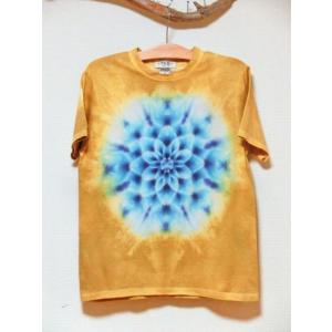 Hippies Dye☆Ｔシャツ　Mサイズ　タイダイ曼荼羅☆ マスタード