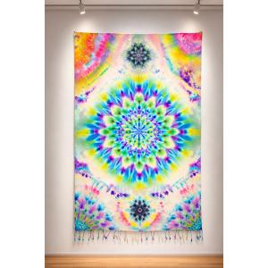 タイダイ染め　タペストリー　曼荼羅　 孔雀