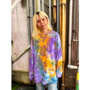 タイダイ染め 長袖Tシャツ Lサイズ ブリーチ : 旅空 tabisora