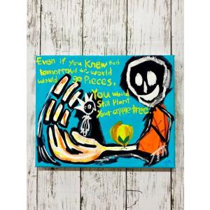 絵画 アクリル画 原画 キャンバス アート 「Apple Tree」