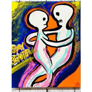 絵画 アクリル画 原画 キャンバス アート 「STAY BEAUTIFUL」