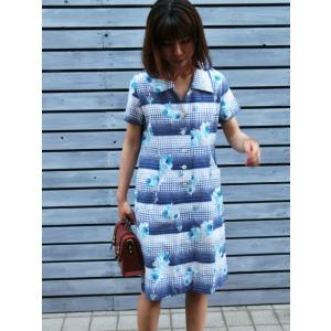 ワンピース レディース レトロ 古着 きれいめ 半袖 ひざ丈 60年代 70 