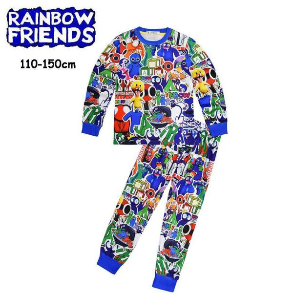 パジャマ 上下セット レインボー フレンズ ぬいぐるみroblox rainbow 長袖 Tシャツ ...