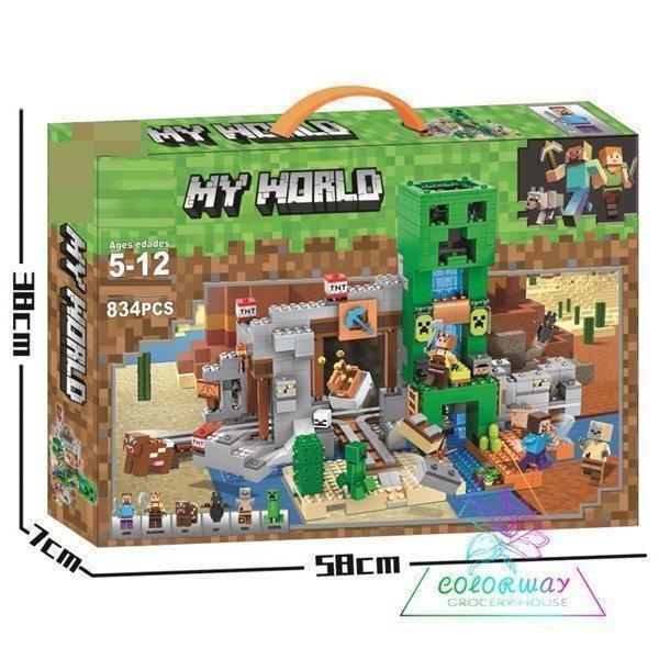 マインクラフト 巨大クリーパー像の鉱山 豪華セット LEGOレゴ互換品 ブロック ミニフィグ 組み立...