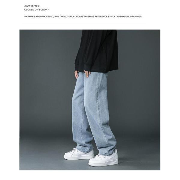 デニムパンツ メンズ ワイド シェフパンツ バルーン バギー ルーズ 太め ジーンズ インディゴ ブ...