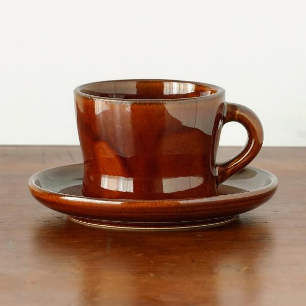 AND C CAPPUCCINO Cup&amp;Saucer White/Black/Brown/Gray...