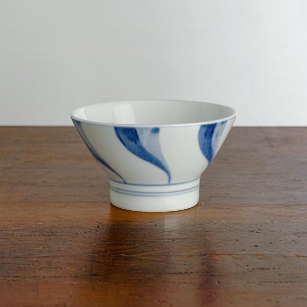 砥部焼 くらわんか 小 だみ入りねじり紋 梅山窯 ご飯茶碗 飯碗 伝統工芸品 民藝品 ギフト プレゼ...