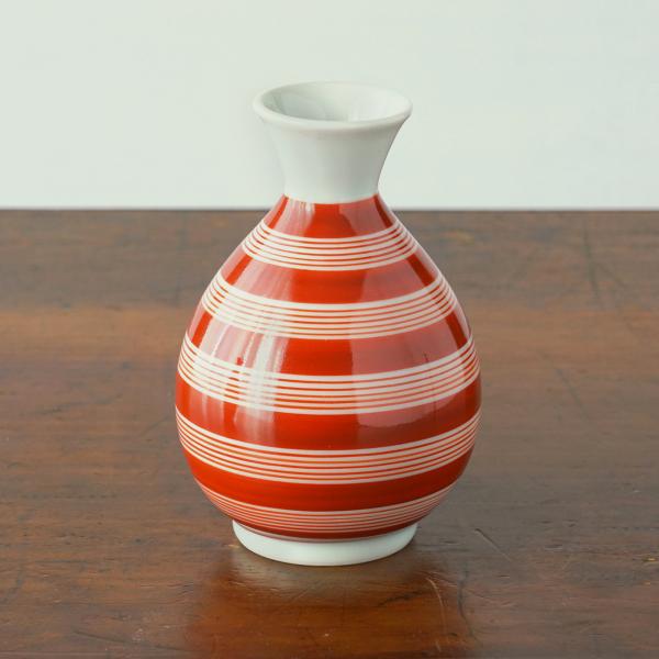 砥部焼 丸徳利 赤巻赤線 梅山窯 愛媛県 とっくり 酒器 伝統工芸品 民藝品 食器 ギフト プレゼン...