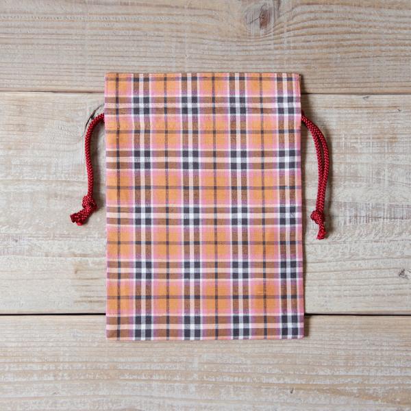 上田紬（つむぎ） 巾着袋 絹100% 長野県産 ポーチ 伝統工芸品 民藝品 02 ギフト プレゼント...