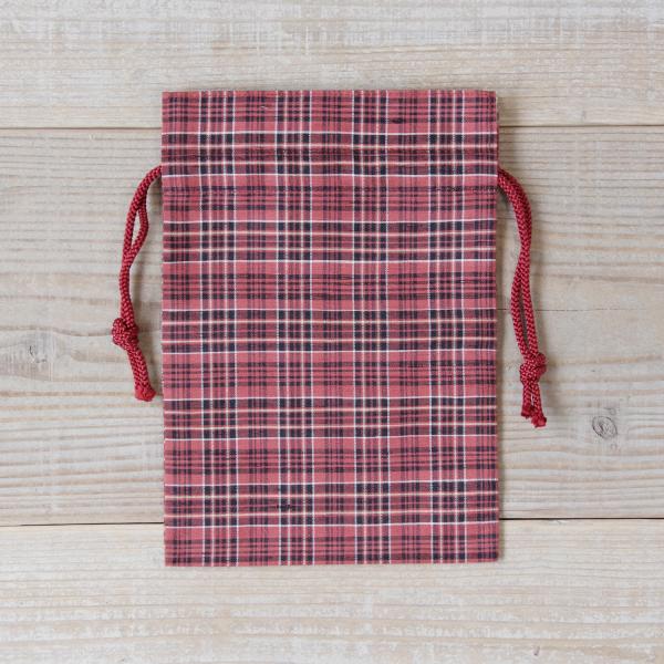 上田紬（つむぎ） 巾着袋 絹100% 長野県産 ポーチ 伝統工芸品 民藝品 09 ギフト プレゼント...