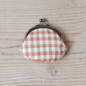 上田紬（つむぎ） がま口 中 絹100% 長野県産 04 小銭入れ ポーチ 伝統