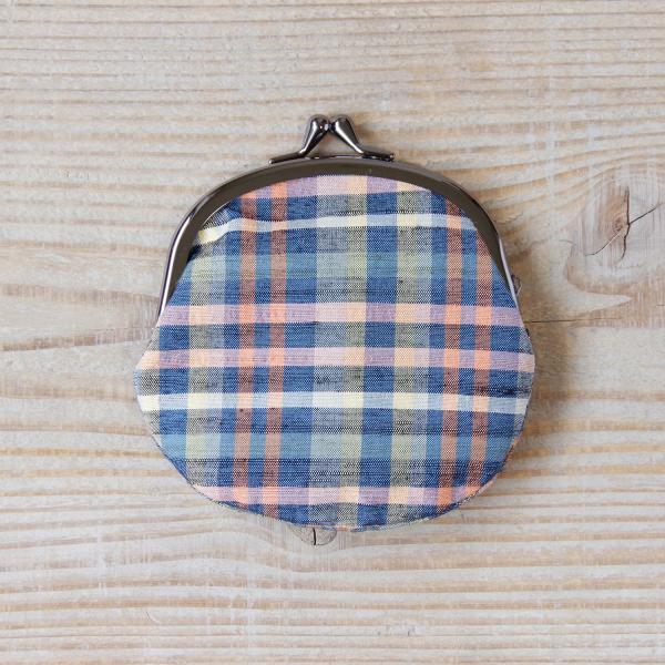 上田紬（つむぎ） がま口 中 絹100% 長野県産 04 小銭入れ ポーチ 伝統工芸品 民藝品 ギフ...