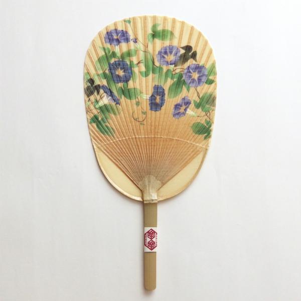 水うちわ 朝顔 家田紙工 岐阜県産 美濃手漉き和紙/丸亀うちわ 伝統工芸品 民藝品 ギフト プレゼン...