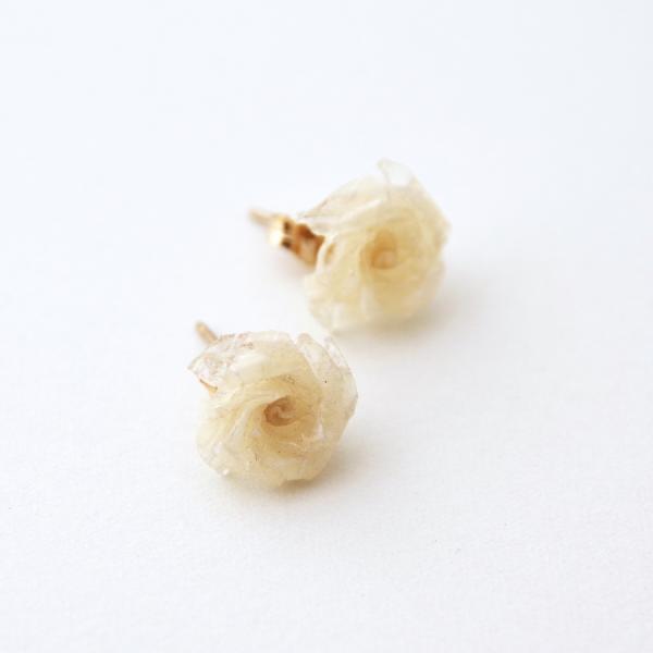 White rose ピアス 本美濃紙使用 アクセサリー 伝統工芸品 民藝品 ギフト プレゼント 誕...