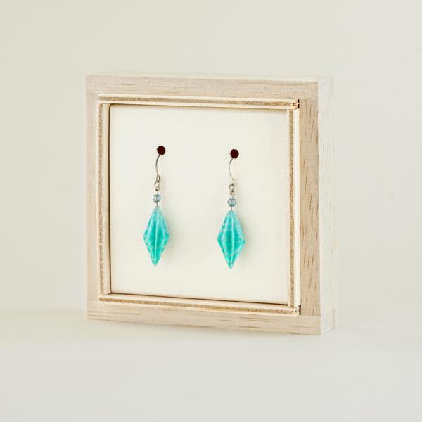 Star Anise イヤリング/ピアス 四海波（ブルー×グレー） 本美濃紙使用 伝統工芸品 民藝品...