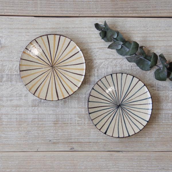 二色十草 三寸丸皿 橙/青 小春花窯 瀬戸焼 伝統工芸品 民藝品 食器 キッチン雑貨 ギフト プレゼ...