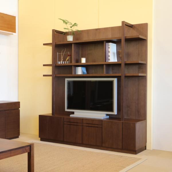 テレビ台 180cm テレビボード ローボード ブラウン ウォールナット材 国産 日本製 北欧調 テ...