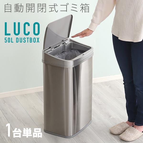 ダストボックス 自動開閉 1台単品 50L 大容量 センサー オート ステンレス 縦開き フタ付 ご...