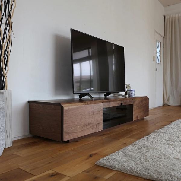 テレビ台 180cm テレビボード ブラウン ウォールナットオーク 無垢材 国産 日本製 ローボード...