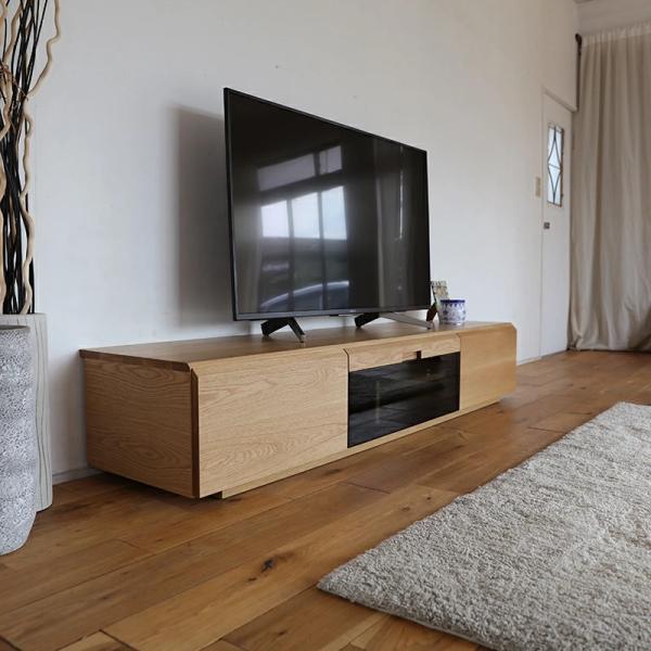 テレビ台 180cm テレビボード ブラウン オーク無垢材 ウォールナット 国産 日本製 ローボード...