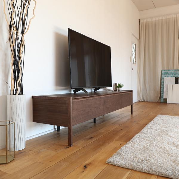 テレビ台 180cm テレビボード ブラウン ウォールナット無垢材 国産 日本製 ローボード ロータ...