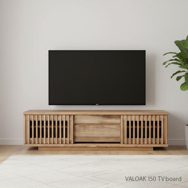 テレビ台 テレビボード 幅150cm ジャパンディ 北欧モダン 日本製 ブラックアッシュ無垢 ルーバ...