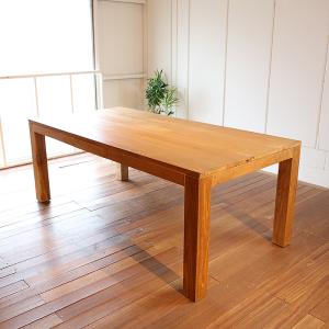 ダイニングテーブル 幅200cm オールドチーク 天然木 無垢材 アジアン家具 アンティーク｜table-mart