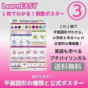 平面図形 教材 算数 ポスター 中学受験  公式一覧表 英語バイリンガル LearnEASY