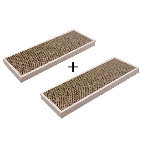 日本製　ねこの爪とぎ　ガリット ライト用木製ケース　色/ナチュラル　硬質段ボール爪とぎ２枚セット　送...