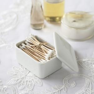 セラミック 綿棒ケース めんぼう入れ 陶器 白 日本製