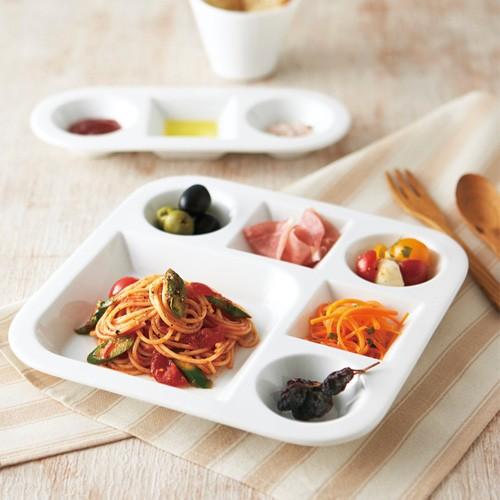 RS ランチプレート 白 仕切り皿 お子様ランチプレート ダイエット 幕ノ内 子供 キッズランチ 白...