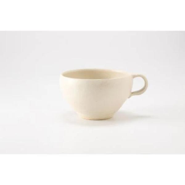 削りボーダーたっぷりマグ 300cc マットホワイト（白）光陽陶器 50121