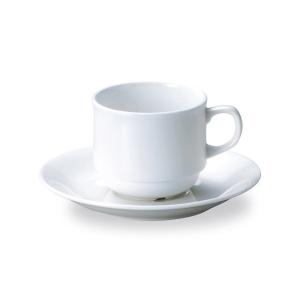 テクノライト スタックコーヒーカップ＆ソーサー（220ml） 白い食器 cafe カフェ 食器 業務用 日本製｜tablewareshop