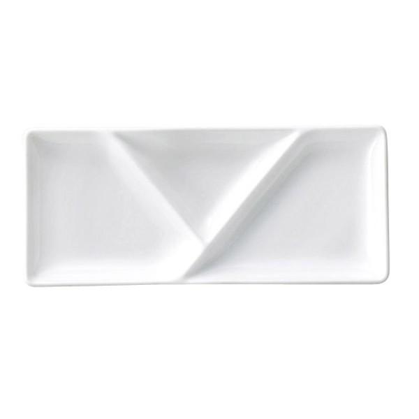 ノーブルホワイト Ｙ型３つ仕切皿（20.1cm） 白い食器 cafe カフェ 食器 業務用 日本製