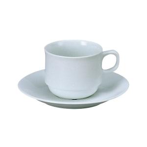ロイヤルセラム スタックコーヒーカップ＆ソーサー（230cc） 白い食器 cafe カフェ 食器 業務用 日本製｜tablewareshop