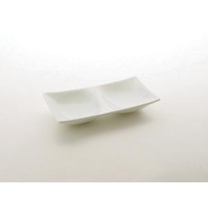 コワケ（kowake） 2つ仕切り皿 深山 miyama白い食器 こわけ オードブル カフェ 食器 たれ 皿 日本製｜tablewareshop