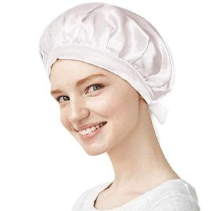天然シルク100％ ナイトキャップ ロングヘア対応 ターバン コーム付き クリームシルク