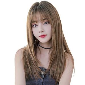 Candybay ウィッグ ロング wig ミディアム 自然 ストレートカツラ フルウィッグ セミロング レイヤー レディース かつら 女性 ネット