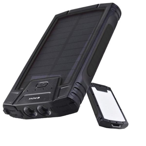 ソーラー充電器 大容量 10000mAh モバイルバッテリー ソーラー スマホ 持ち運び 充電器 モ...