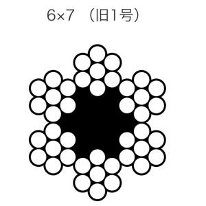 200m定尺 アウトワイヤーロープ G/O 6...の詳細画像1